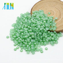 Perlas de imitación sueltas a granel del abultado redondo medio de alta calidad plana para Diy Z14 aguamarina verde